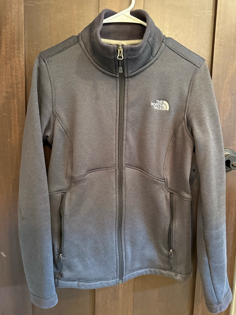 The North Face Gray Full-Zip Fleece Jacket -medium
